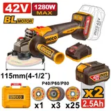 42V Cordless Angle Grinder 1280W — 1