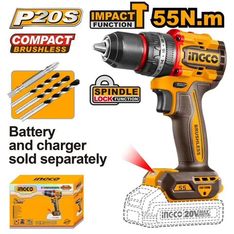 20V Cordless Impact Drill Brushless 55Nm