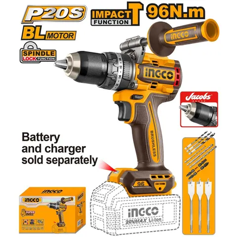 20V Cordless Impact Drill Brushless 96Nm
