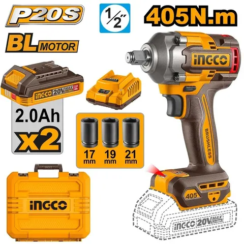 20V Cordless Impact Wrench Brushless 405Nm