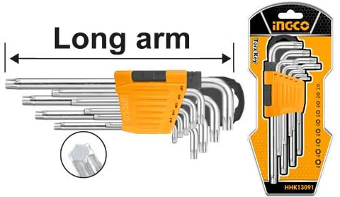 طقم مفاتيح توركس (Torx) انجكو 9 قطع T10-T50