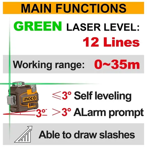 16V Cordless 3D Laser Level 12 Lines — 2
