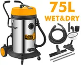 مكنسة برميل ستانلس 1200 * 2 واط 75 لتر لتنظيف رطب وجاف بجهد 220V-240V من انجكو — 1